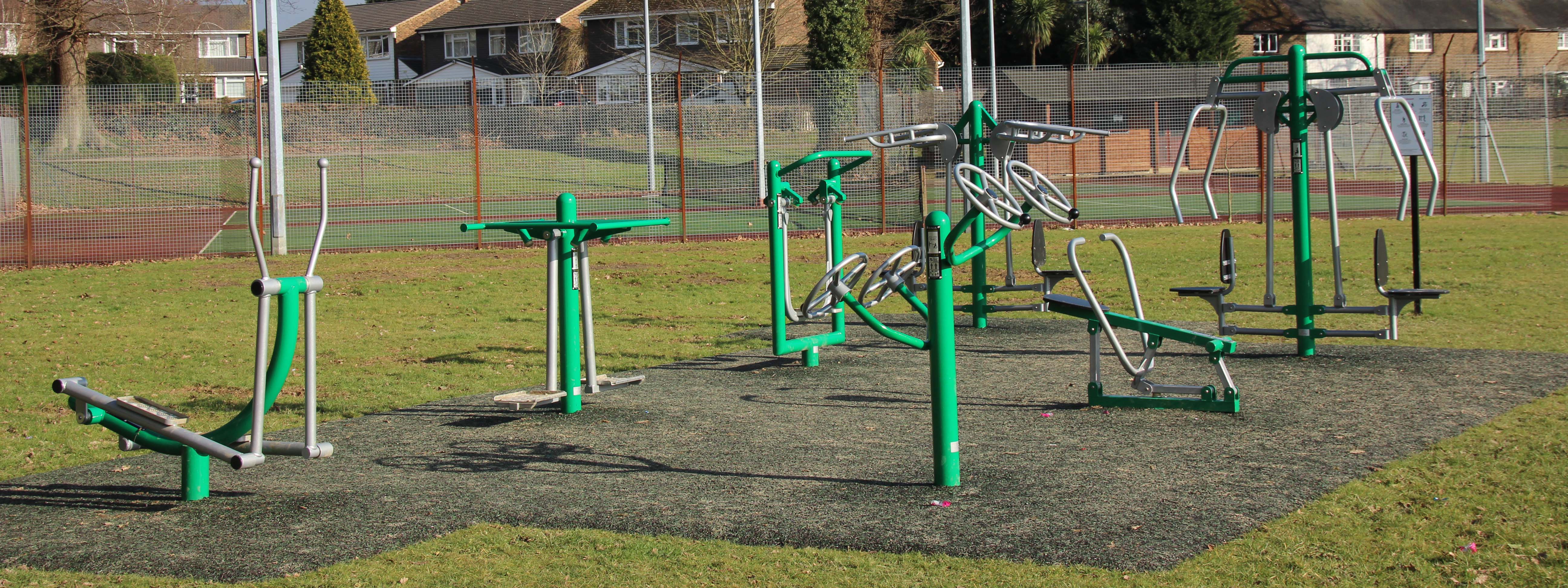 New outdoor exercise equipment installed – Holland Sports & Social